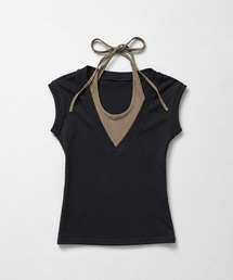 Halter Layered V-Neck Top / ホルターレイヤードVネックトップス