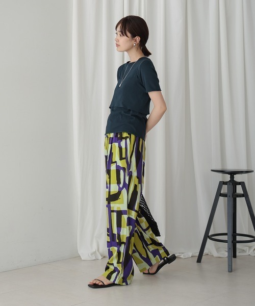Bou Jeloud(ブージュルード)の「ニットTシャツ&キャミセット(Tシャツ/カットソー・レディース・ベージュ/グリーン/ブラウン・MEDIUM)」の8枚目の写真