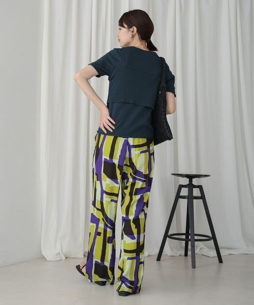 Bou Jeloud(ブージュルード)の「ニットTシャツ&キャミセット(Tシャツ/カットソー・レディース・ベージュ/グリーン/ブラウン・MEDIUM)」の9枚目の写真