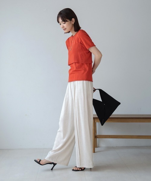 Bou Jeloud(ブージュルード)の「ニットTシャツ&キャミセット(Tシャツ/カットソー・レディース・ベージュ/グリーン/ブラウン・MEDIUM)」の22枚目の写真
