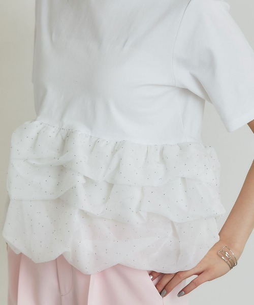 CHUL（チュル）の「ドット切替ペプラムトップス（その他トップス・レディース・ホワイト/ブラック・X-LARGE/LARGE/MEDIUM）」の5枚目の写真