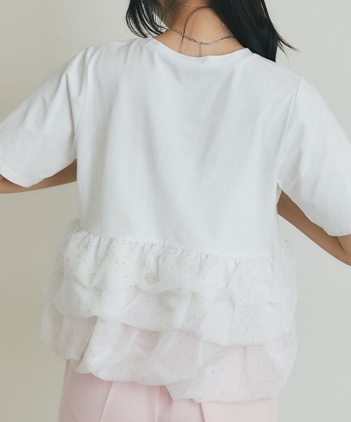 CHUL（チュル）の「ドット切替ペプラムトップス（その他トップス・レディース・ホワイト/ブラック・X-LARGE/LARGE/MEDIUM）」の6枚目の写真
