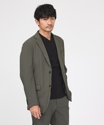 ABAHOUSE GRAY | 【接触冷感/セットアップ対応】ナイロンジャガード ストレッチ シングルジャケット(テーラードジャケット)