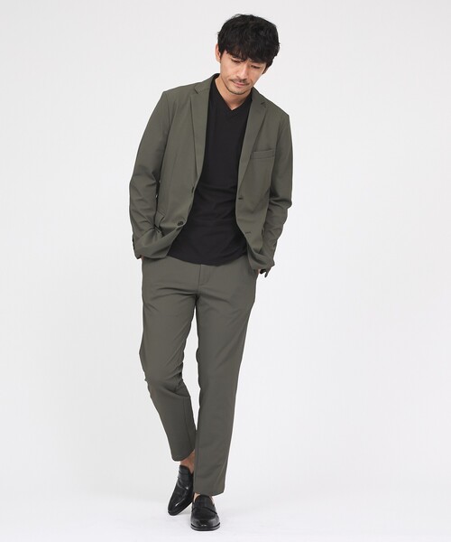 ABAHOUSE GRAY(アバハウスグレイ)の「【接触冷感/セットアップ対応】ナイロンジャガード ストレッチ シングルジャケット(テーラードジャケット・メンズ・ブラック/ネイビー/カーキ・48/50/44/46)」の21枚目の写真