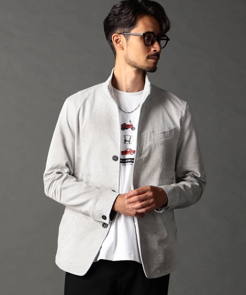 NICOLE CLUB FOR MEN(ニコルクラブフォーメン)の「デニムスタンドカヴァーオール(デニムジャケット・メンズ・オフホワイト/ブルー/ブラック・LARGE/MEDIUM/X-LARGE)」の1枚目の写真