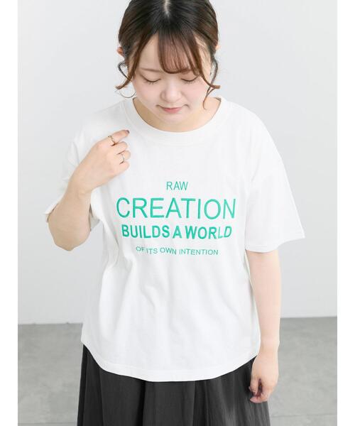 Samansa Mos2(サマンサ モスモス)の「【接触冷感】刺繍ロゴTシャツ(Tシャツ/カットソー・レディース・ブルー/ブラック/オフホワイト・F)」の1枚目の写真