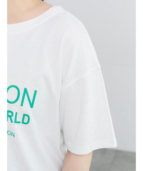 Samansa Mos2(サマンサ モスモス)の「【接触冷感】刺繍ロゴTシャツ(Tシャツ/カットソー・レディース・ブルー/ブラック/オフホワイト・F)」の20枚目の写真