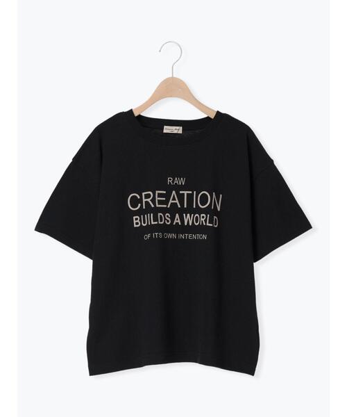 Samansa Mos2(サマンサ モスモス)の「【接触冷感】刺繍ロゴTシャツ(Tシャツ/カットソー・レディース・ブルー/ブラック/オフホワイト・F)」の22枚目の写真