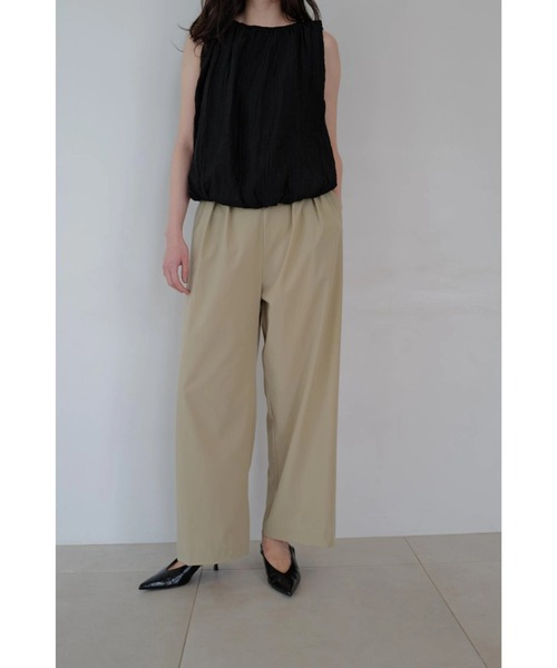 TRUNC(トランクエイティーエイト)の「Ice Touch Wide Straight Pants(その他パンツ・レディース・ベージュ/ブラック・FREE)」の1枚目の写真