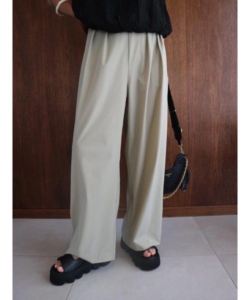 TRUNC(トランクエイティーエイト)の「Ice Touch Wide Straight Pants(その他パンツ・レディース・ベージュ/ブラック・FREE)」の7枚目の写真