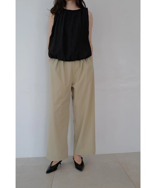 TRUNC(トランクエイティーエイト)の「Ice Touch Wide Straight Pants(その他パンツ・レディース・ベージュ/ブラック・FREE)」の4枚目の写真