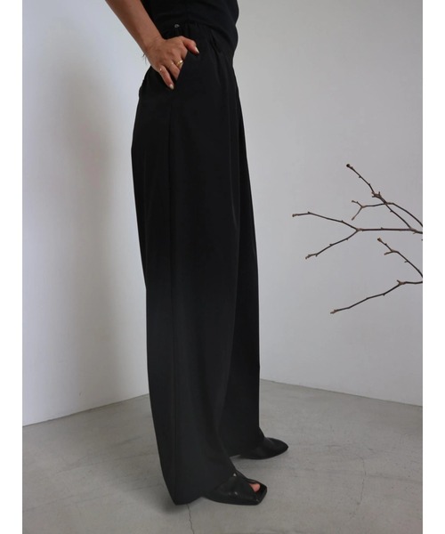 TRUNC(トランクエイティーエイト)の「Ice Touch Wide Straight Pants(その他パンツ・レディース・ベージュ/ブラック・FREE)」の9枚目の写真