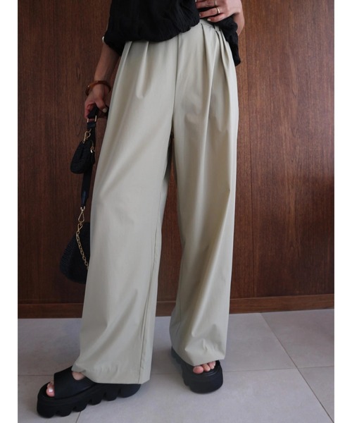 TRUNC(トランクエイティーエイト)の「Ice Touch Wide Straight Pants(その他パンツ・レディース・ベージュ/ブラック・FREE)」の15枚目の写真
