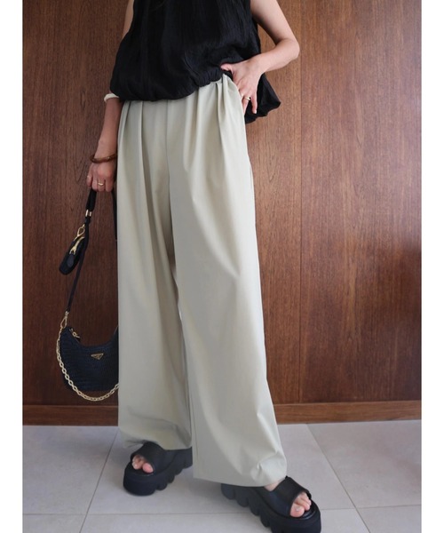 TRUNC(トランクエイティーエイト)の「Ice Touch Wide Straight Pants(その他パンツ・レディース・ベージュ/ブラック・FREE)」の16枚目の写真