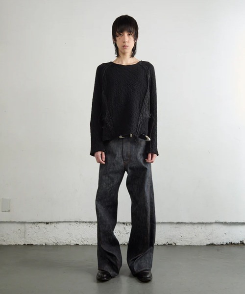 NVRFRGT(ネヴァーフォーゲット)の「3D TWISTED WIDE LEG JEANS(デニムパンツ・メンズ・インディゴブルー・4/3/2/1)」の5枚目の写真
