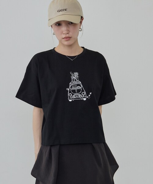 GALLEST(ギャレスト)の「フレンチブルTシャツ(Tシャツ/カットソー・レディース・ホワイト/ブラック・38)」の9枚目の写真