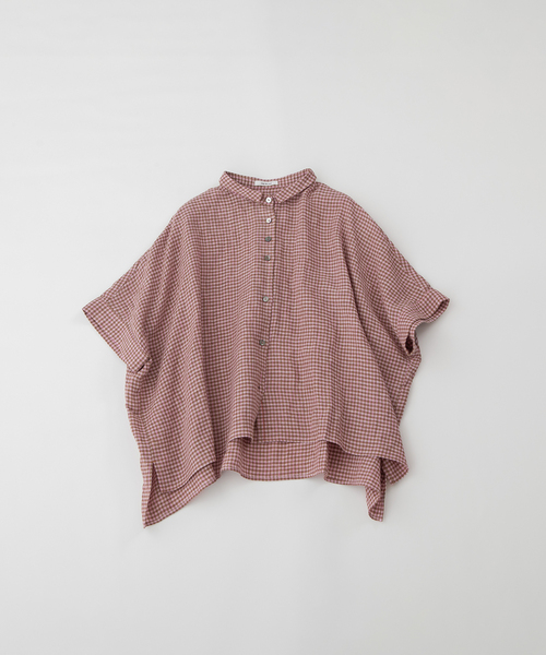 nop de nod（ノップドゥノッド）の「Cielリネンギンガムシャツ（シャツ/ブラウス・レディース・ブラウン/レッド/ピンク・M）」の14枚目の写真