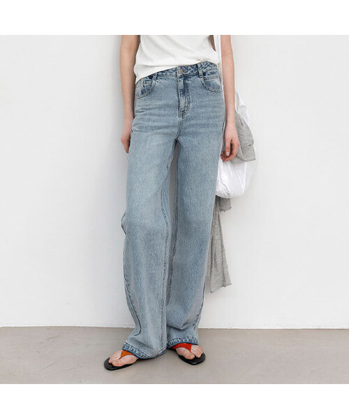 ATELIER NAIN（アトリエナイン）の「CLASSIC STRAIGHT DENIM PANTS (X-PT-5799)（デニムパンツ・レディース・ライトブルー/ブルー・MEDIUM/SMALL/LARGE）」の2枚目の写真