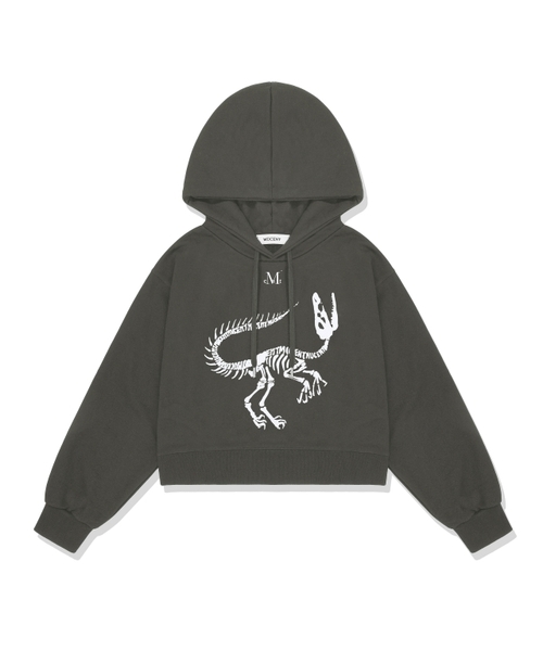 MUCENT(ムセント)の「ダイノロゴフードパーカー 男女共用 (2カラー)(パーカー・レディース・ブラック/チャコール・S/L)」の2枚目の写真