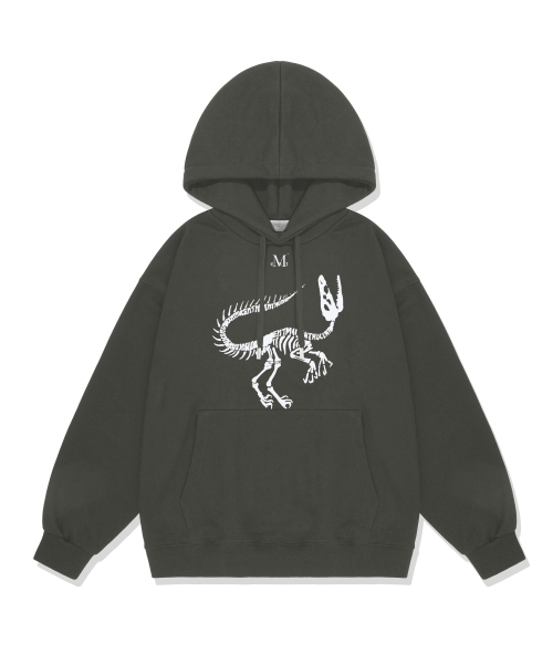 MUCENT(ムセント)の「ダイノロゴフードパーカー 男女共用 (2カラー)(パーカー・レディース・ブラック/チャコール・S/L)」の6枚目の写真