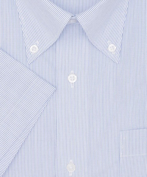 TOKYO SHIRTS(トウキョウシャツ)の「形態安定ノンアイロン ボタンダウン 半袖ビジネスワイシャツ(大きいサイズ)(ビジネスシャツ・メンズ・サックスブルー・首回り45cm/首回り47cm)」の3枚目の写真