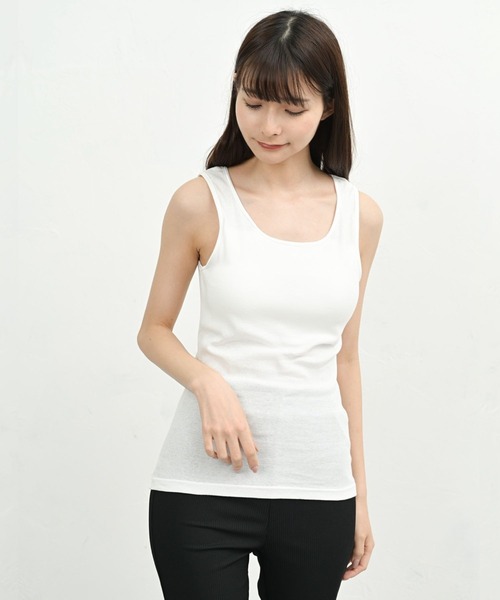 FashionBerry(ファッションベリー)の「綿100% |パッド付き|タンクトップ|キャミソール|レディース インナー|カップ付き|ブラトップ|取り外し可能パッド|大きいサイズ 対応(タンクトップ・レディース・グレー系その他2/ホワイト系その他2/ブラック系その他/グレー系その他/ホワイト系その他/ブラック系その他2・L/M/LL/3L)」の2枚目の写真