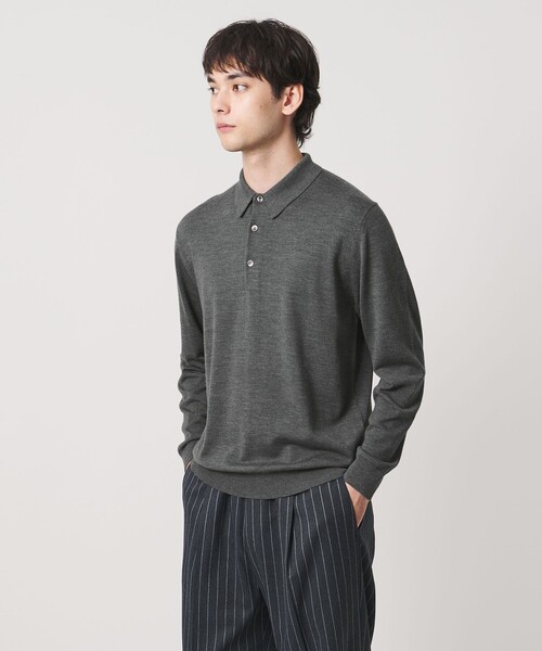 UNITED ARROWS(ユナイテッドアローズ)の「ハイゲージ ニット ポロシャツ(ポロシャツ・メンズ・ネイビー/チャコールグレー・MEDIUM/SMALL/LARGE)」の2枚目の写真