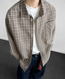 オーバーサイズレトロチェック柄シャツ