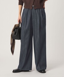 ［size SHORT/TALLあり］ニーハイワイド パンツ デニム ストレッチ