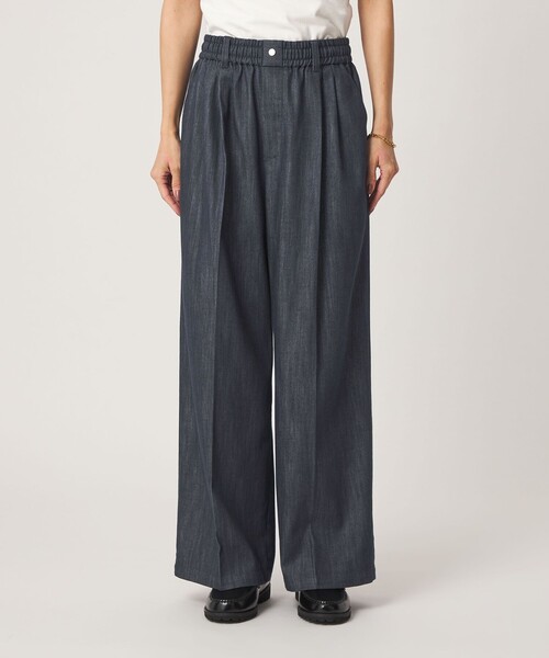 green label relaxing（グリーンレーベルリラクシング）の「［size SHORT/TALLあり］ニーハイワイド パンツ デニム ストレッチ（デニムパンツ・レディース・ネイビー・SHORT/34/36/38/40/42/44/TALL）」の7枚目の写真