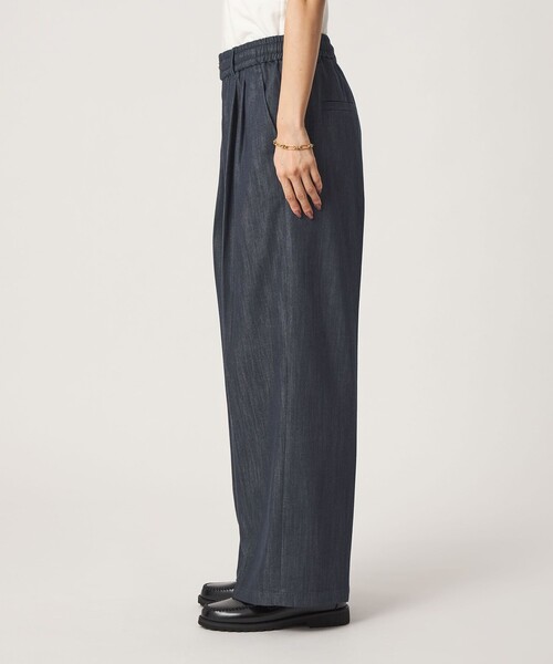 green label relaxing（グリーンレーベルリラクシング）の「［size SHORT/TALLあり］ニーハイワイド パンツ デニム ストレッチ（デニムパンツ・レディース・ネイビー・SHORT/34/36/38/40/42/44/TALL）」の8枚目の写真