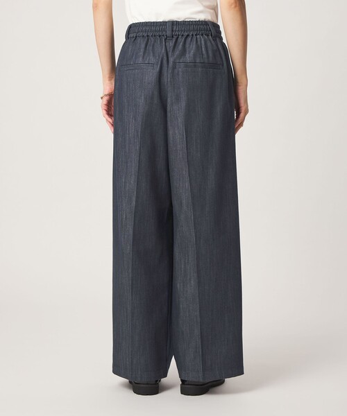 green label relaxing（グリーンレーベルリラクシング）の「［size SHORT/TALLあり］ニーハイワイド パンツ デニム ストレッチ（デニムパンツ・レディース・ネイビー・SHORT/34/36/38/40/42/44/TALL）」の9枚目の写真