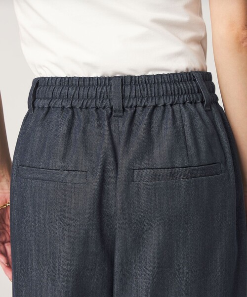 green label relaxing（グリーンレーベルリラクシング）の「［size SHORT/TALLあり］ニーハイワイド パンツ デニム ストレッチ（デニムパンツ・レディース・ネイビー・SHORT/34/36/38/40/42/44/TALL）」の12枚目の写真