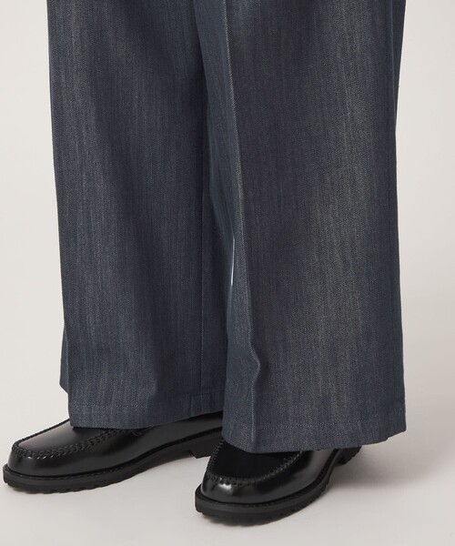 green label relaxing（グリーンレーベルリラクシング）の「［size SHORT/TALLあり］ニーハイワイド パンツ デニム ストレッチ（デニムパンツ・レディース・ネイビー・SHORT/34/36/38/40/42/44/TALL）」の13枚目の写真