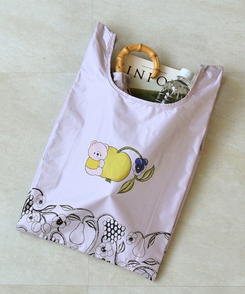 utatane(ウタタネ)の「エコバッグ utatane×KUOVI ブラックオーチャード 抱っこ るぴよん 収納ポーチ付き(エコバッグ/サブバッグ・レディース・クリーム/スモークピンク/ライトグリーン/ベージュ/ラベンダー/グレー・FREE)」の19枚目の写真