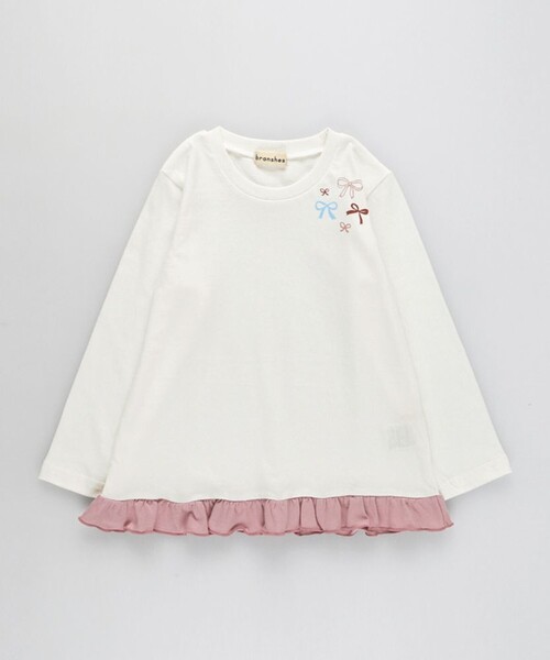 BRANSHES(ブランシェス)の「【ブランシェスmini】裾フリルチュニック(チュニック・キッズ・その他1/その他2/アイボリー/サックスブルー/ピンク・100/120/130/110)」の6枚目の写真