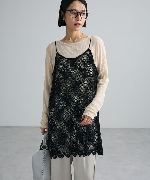 Green Parks(グリーンパークス)の「チュールインナー(Tシャツ/カットソー・レディース・ホワイト系その他2/ブラック/ブラウン・FREE)」の6枚目の写真