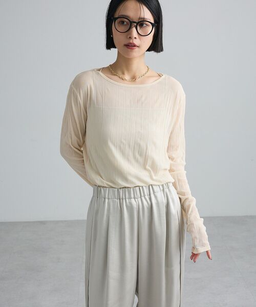 Green Parks(グリーンパークス)の「チュールインナー(Tシャツ/カットソー・レディース・ホワイト系その他2/ブラック/ブラウン・FREE)」の7枚目の写真