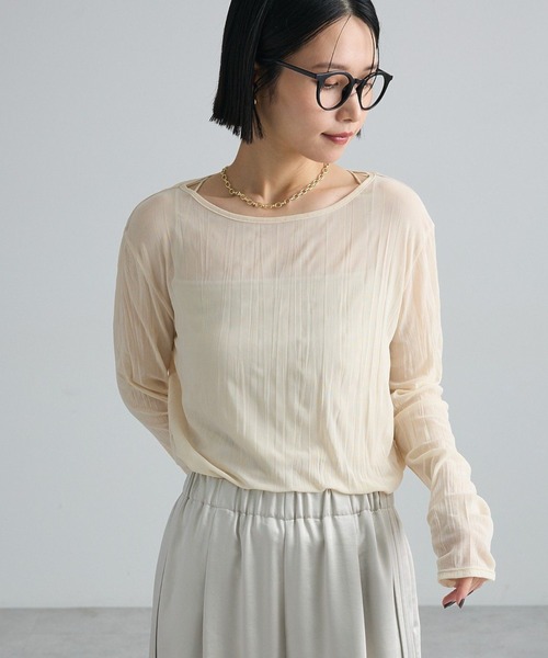 Green Parks(グリーンパークス)の「チュールインナー(Tシャツ/カットソー・レディース・ホワイト系その他2/ブラック/ブラウン・FREE)」の1枚目の写真