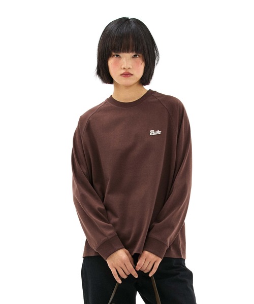 EMIS(イミス)の「SMALL LINE PATCH RAGLAN LS T-SHIRT(Tシャツ/カットソー・レディース・ブルー/ブラウン/クリーム・MEDIUM/SMALL)」の2枚目の写真