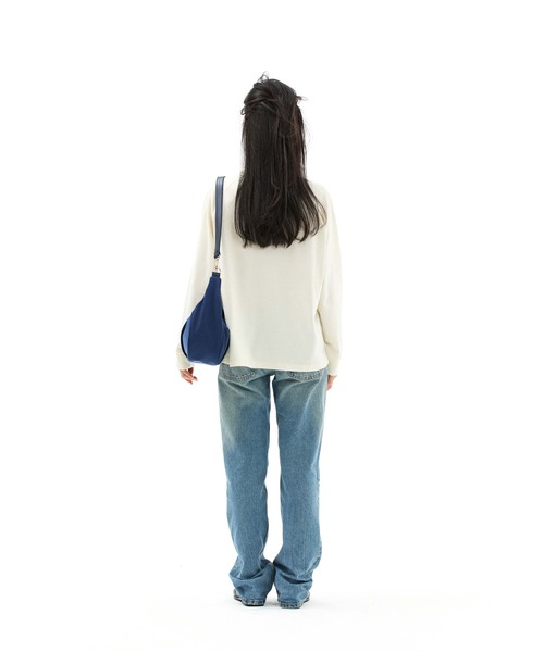 EMIS(イミス)の「SMALL LINE PATCH RAGLAN LS T-SHIRT(Tシャツ/カットソー・レディース・ブルー/ブラウン/クリーム・MEDIUM/SMALL)」の7枚目の写真