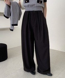 【カラー×サイズ展開あり】 ディープタックワイドスラックスパンツ タックワイドパンツ ワイドパンツ スラックス パンツ タックパンツ ストレート きれいめ オフィス オフィスカジュアル