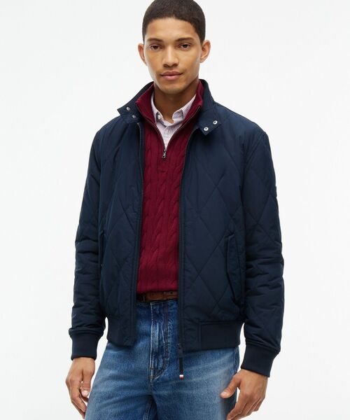TOMMY HILFIGER(トミーヒルフィガー)の「パッカブル キルテッド ハリントン ブルゾン(その他アウター・メンズ・カーキ/ネイビー・SMALL/MEDIUM/X-LARGE/LARGE)」の1枚目の写真