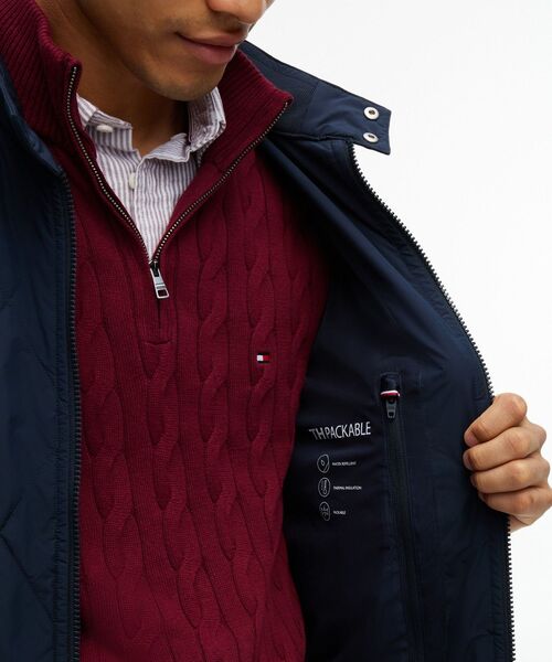TOMMY HILFIGER(トミーヒルフィガー)の「パッカブル キルテッド ハリントン ブルゾン(その他アウター・メンズ・カーキ/ネイビー・SMALL/MEDIUM/X-LARGE/LARGE)」の6枚目の写真