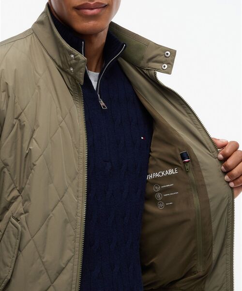 TOMMY HILFIGER(トミーヒルフィガー)の「パッカブル キルテッド ハリントン ブルゾン(その他アウター・メンズ・カーキ/ネイビー・SMALL/MEDIUM/X-LARGE/LARGE)」の13枚目の写真