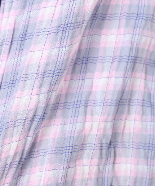 Spick & Span（スピックアンドスパン）の「ヘリンボンサッカーチェックシャツ◆（シャツ/ブラウス・レディース・オレンジ/ピンク/ブルー・FREE）」の19枚目の写真