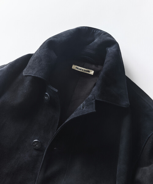 FREAK'S STORE（フリークスストア）の「ゴートレザー スエード　カーコート/ハーフコート（ブルゾン・メンズ・ブラウン/ブラック・SMALL/LARGE/MEDIUM）」の4枚目の写真