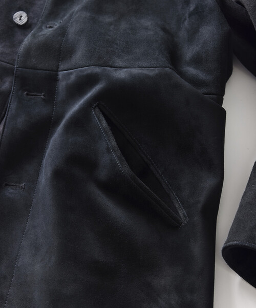 FREAK'S STORE（フリークスストア）の「ゴートレザー スエード　カーコート/ハーフコート（ブルゾン・メンズ・ブラウン/ブラック・SMALL/LARGE/MEDIUM）」の8枚目の写真