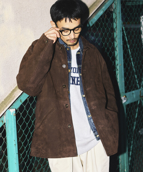 FREAK'S STORE（フリークスストア）の「ゴートレザー スエード　カーコート/ハーフコート（ブルゾン・メンズ・ブラウン/ブラック・SMALL/LARGE/MEDIUM）」の15枚目の写真