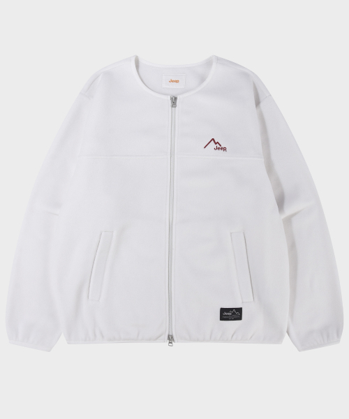 JEEP(ジープ)の「2way ピークロゴ ラウンドネック フリース ホワイト (JR5TZU192WH)(その他アウター・レディース・その他・SMALL/MEDIUM/LARGE/X-LARGE/2XL)」の1枚目の写真